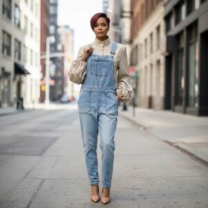 Women's Light Blue Denim Overalls